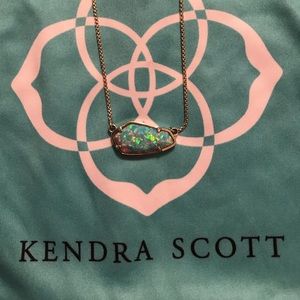 Kendra Scott cami silver necklace with aqua stone